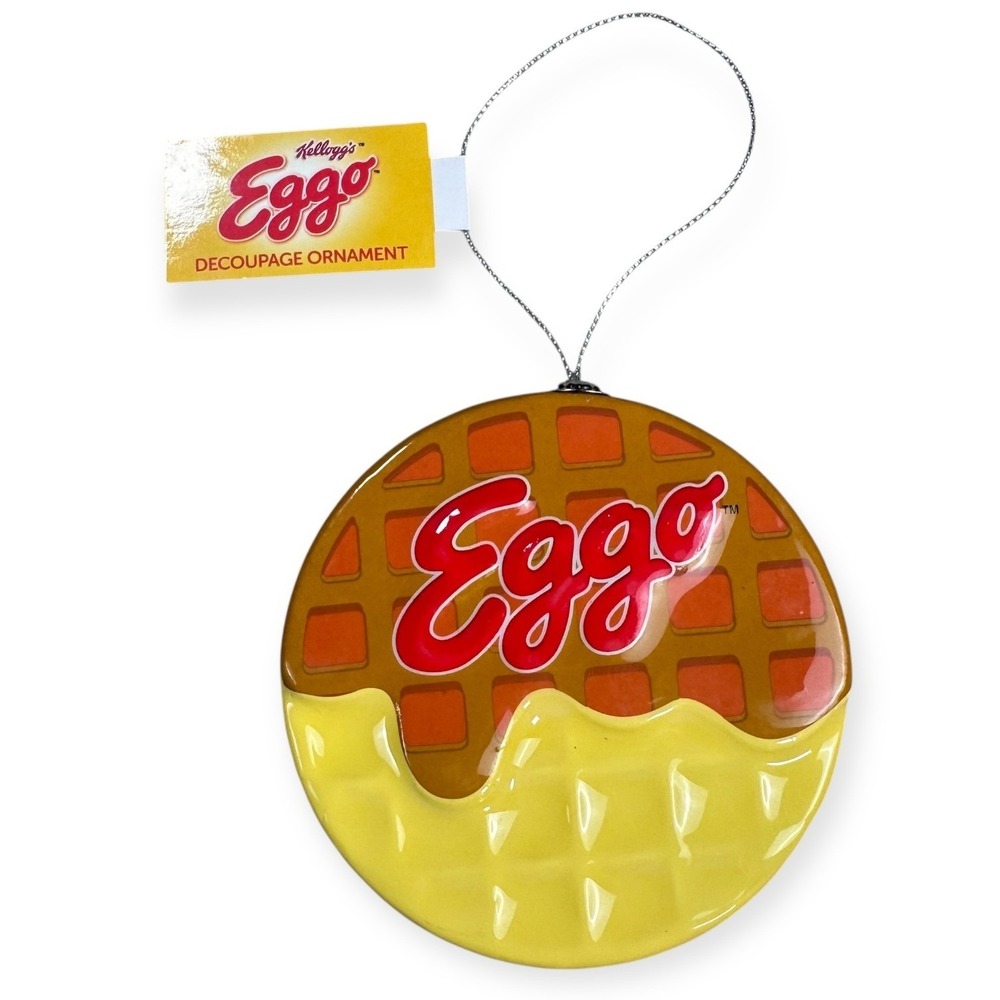 Kelloggs Eggo‎ Waffle Decoupage Ornament With Tag